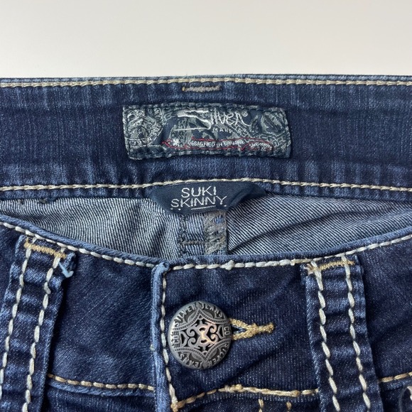 Silver Jeans Co Suki Skinny Dark Wash Mid Rise Denim Jeans W27 L31 L9113SSR409 - Picture 6 of 16